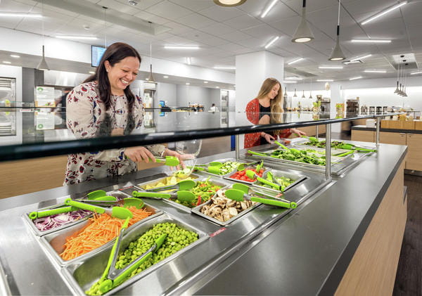 Employees at Unum’s Portland, Maine campus enjoy subsidized healthy food choices through the company’s Eat Well program. 