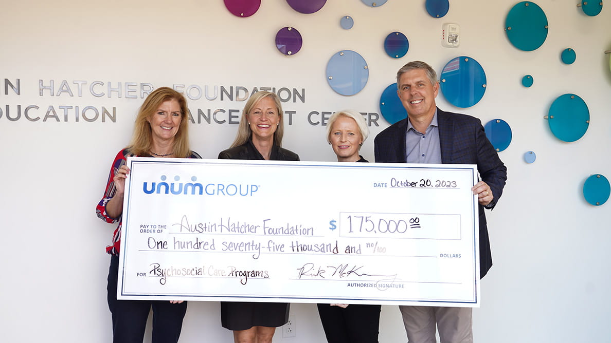 Austin Hatcher Foundation check presentation
