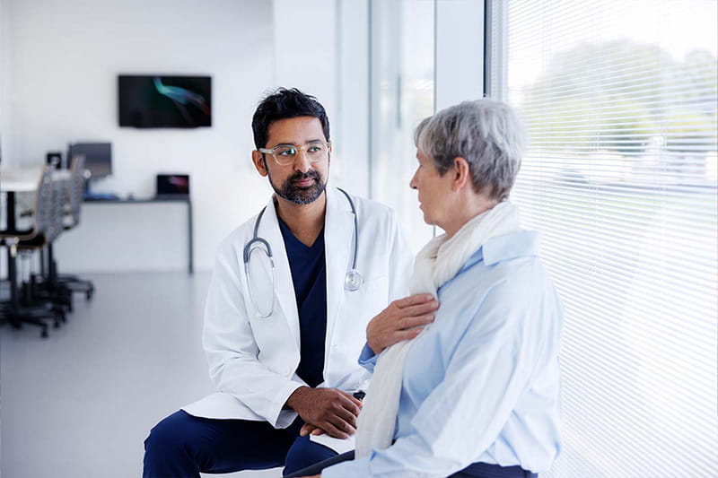Doctor with patient